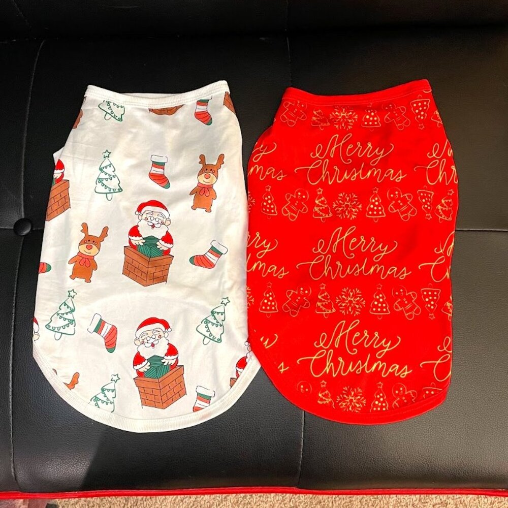 Two Doggie Tank Tops To Brighten Your Holiday!  Size Small